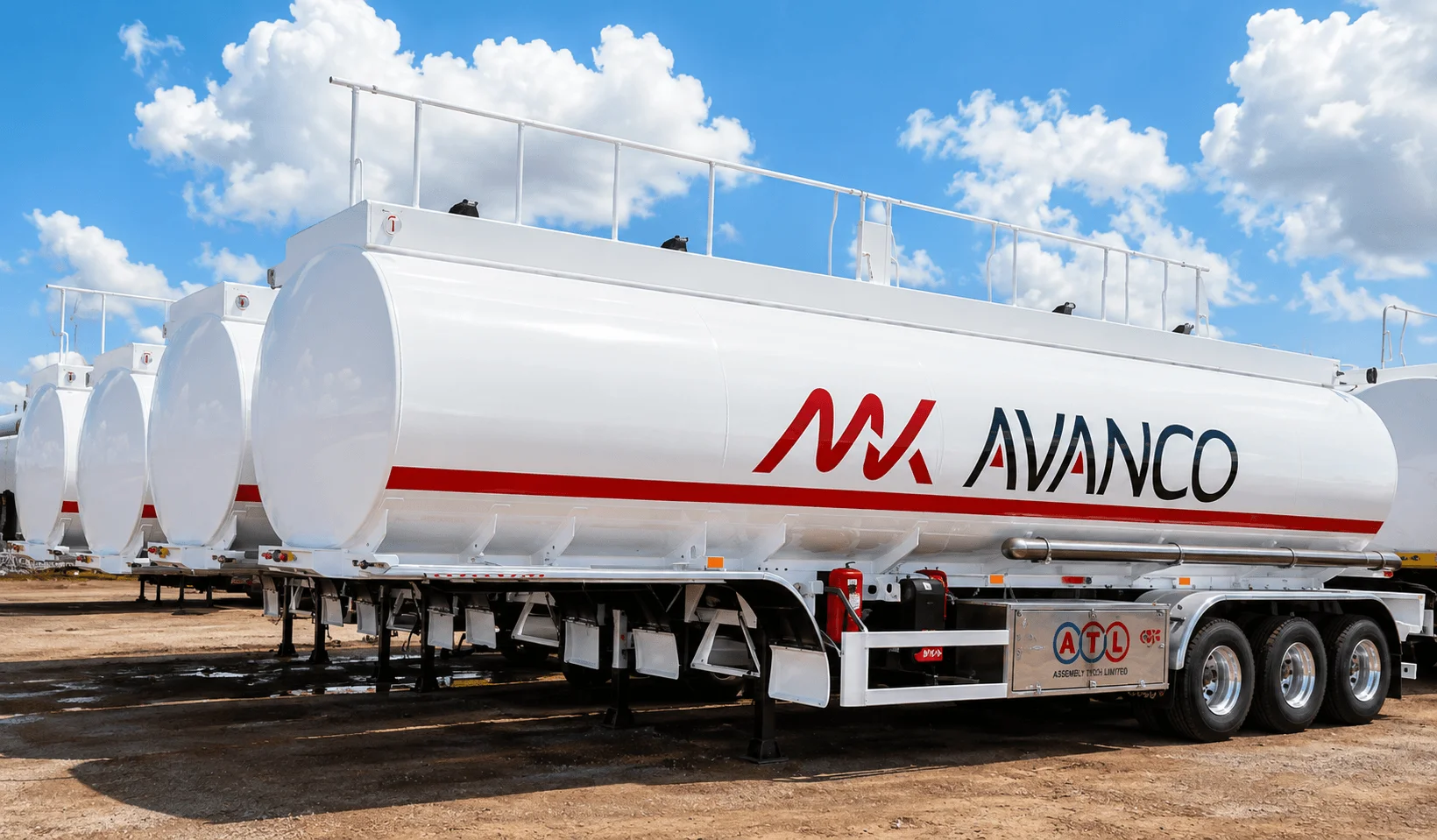 White AVANCO aluminium fuel tanker fleet manufactured by ATL