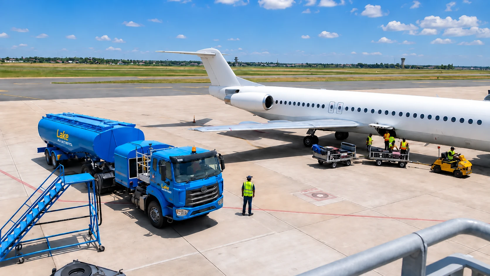 Lake Aviation fueling an aircraft on the apron
