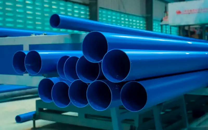Lake Pipes blue PVC pipe production