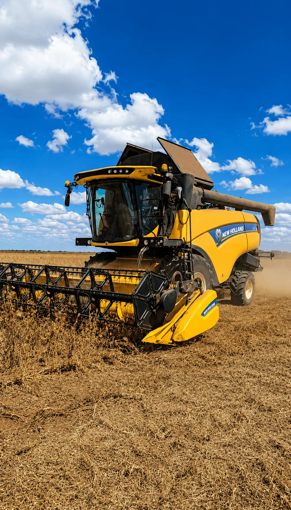 Lake Agro farm machinery shed with combine and implements