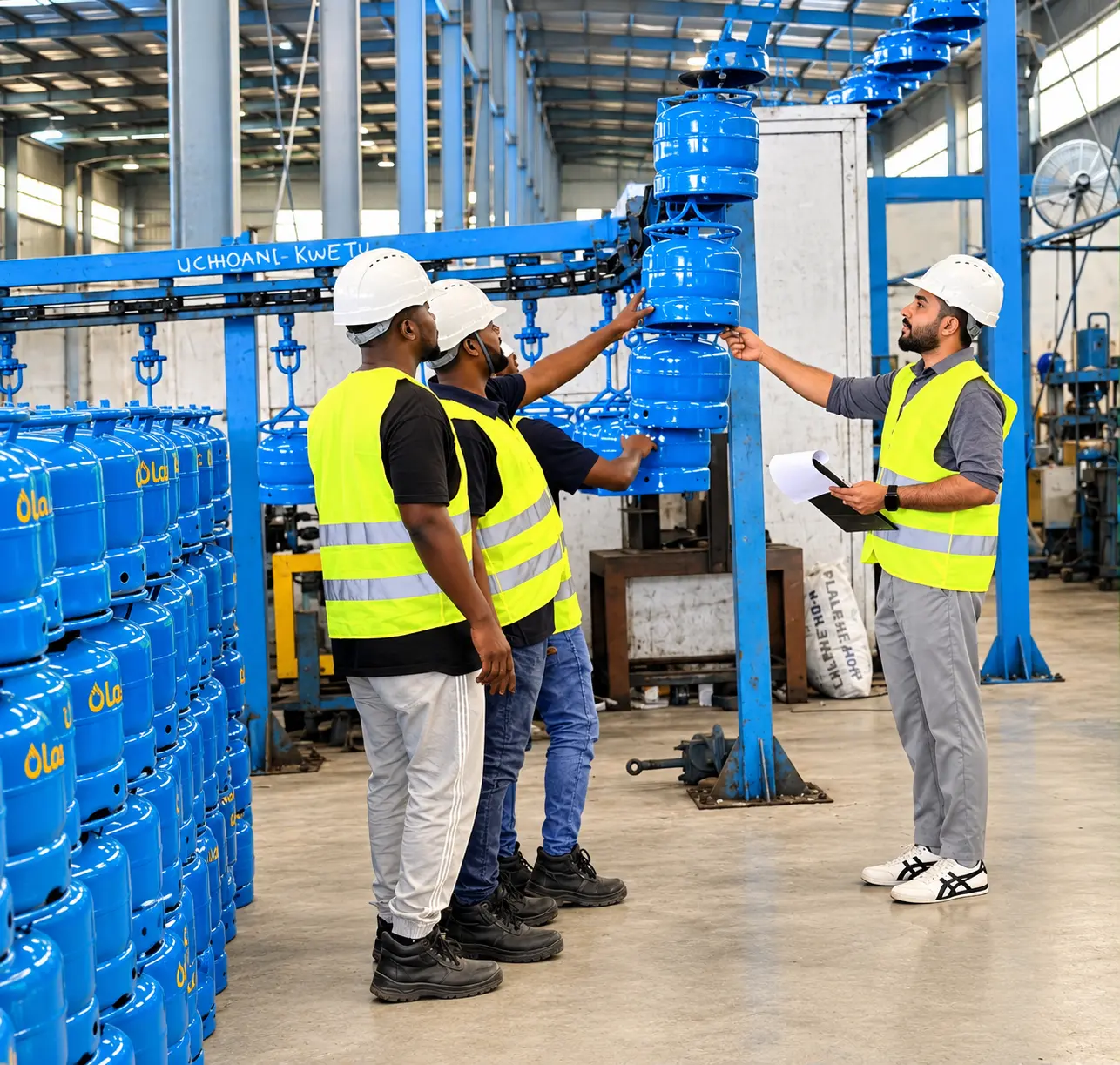 Lake Cylinders conveyor line with cylinder handling